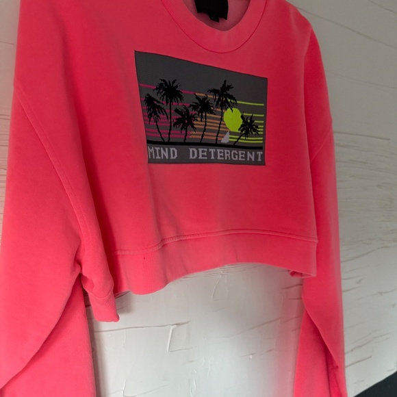 ALEXANDER WANG | Mind Detergent | Cropped Sweatshirt — Hot Pink | Size Large - Picture 8 of 9
